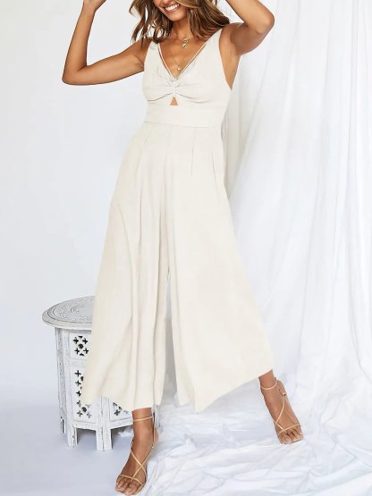 New Summer V Neck Cutout High-Waist Rompers