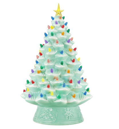 💝Last Day For Clearance💥Mr. Christmas Nostalgic Ceramic Christmas Tree with LED Lights