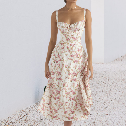 Fashion Print Bustier Summer Dress