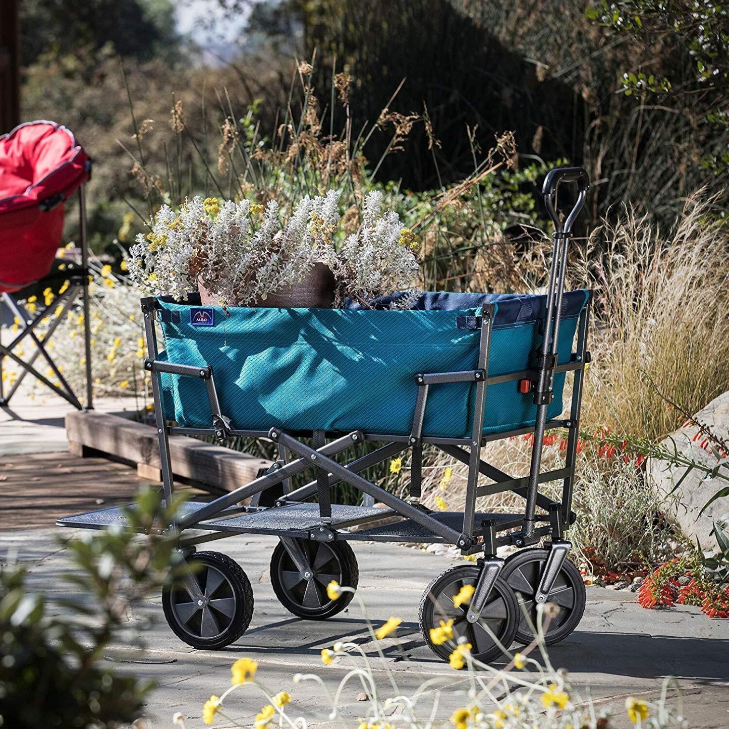 💝 Last Day For Clearance ,Buy 2 Get 2 Free💥 Mac Sports Double Decker Foldable Wagon with Shelf