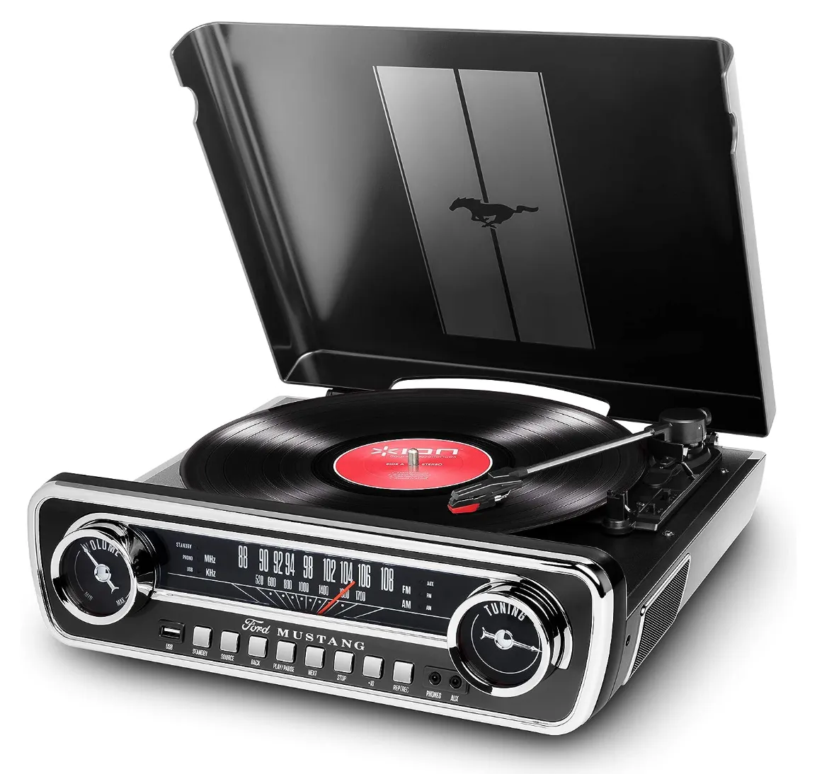 Mother's Day Sale!! 💝Last Day For Clearance, Buy 1 Get 1 Free✨Ion Audio Ford Mustang LP 4in1 3Speed Classic CarStyled Turntable