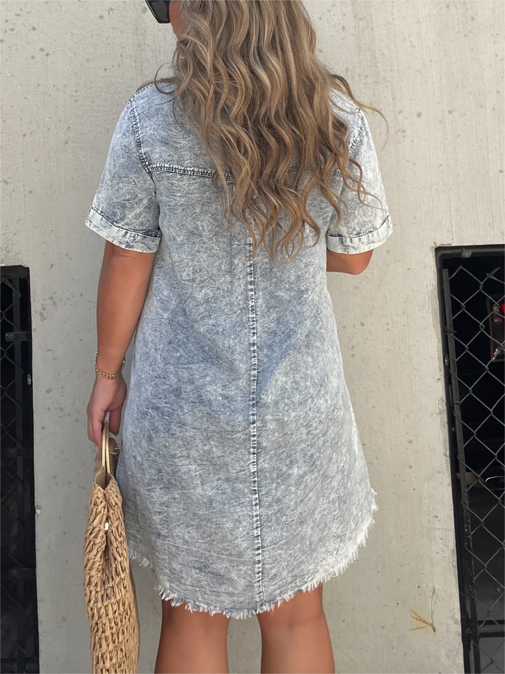 Women's Washed Shirt Dress (Buy 2 Free Shipping)-Pink Laura