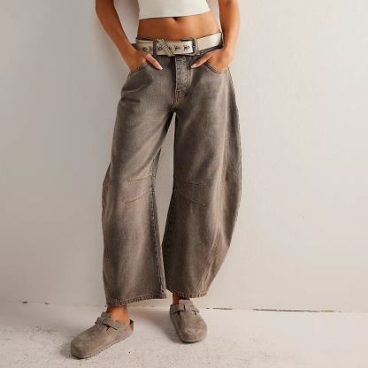 🔥Mid-Rise Barrel Jeans (Buy 2 Free Shipping)-boocean.com