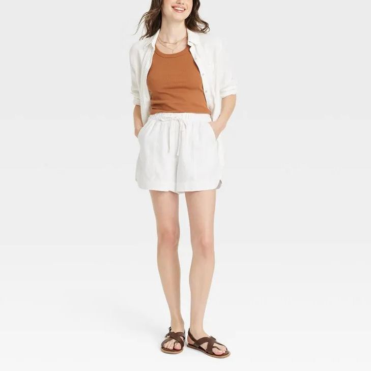 💝NEW🔥Women's Linen Long Sleeve  Shirt and High-Rise Shorts  (BUY 2 FREE SHIPPING)-hivebabe.com