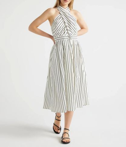 2024 🔥 HOT SALE 🔥Women's Belted Halter Midi Dress-hivebabe.com
