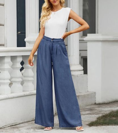 Wide Leg Pants for Women High Waisted Jeans-hivebabe.com