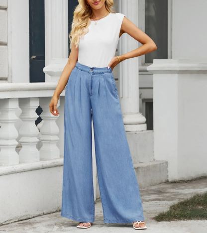 Wide Leg Pants for Women High Waisted Jeans-hivebabe.com