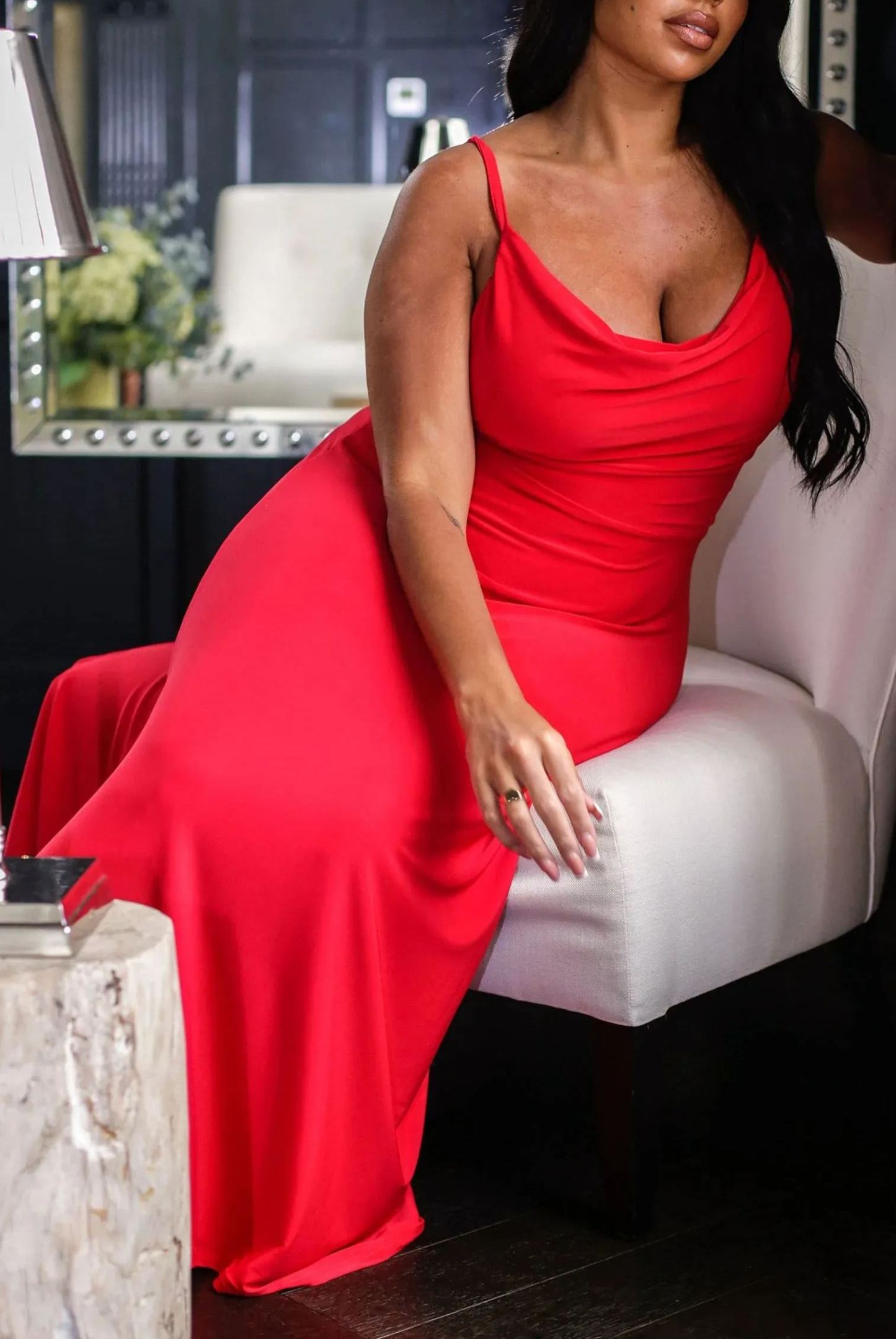 Lulah Drape Maxi Dress with Built-in Bra
