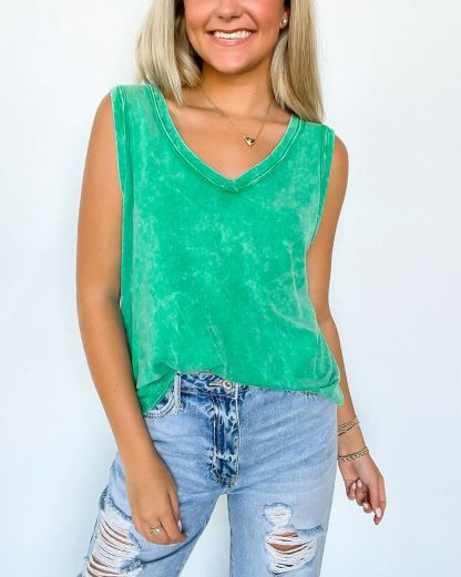 Mineral Wash Flowy Tank Top