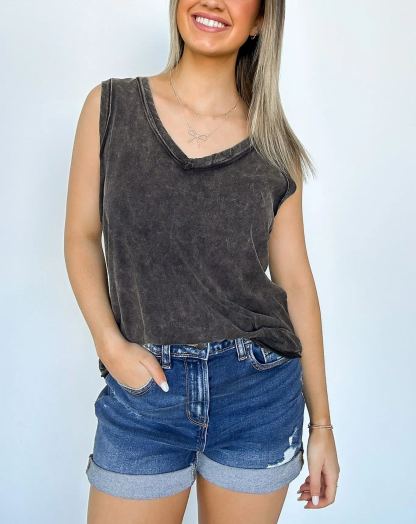 Mineral Wash Flowy Tank Top