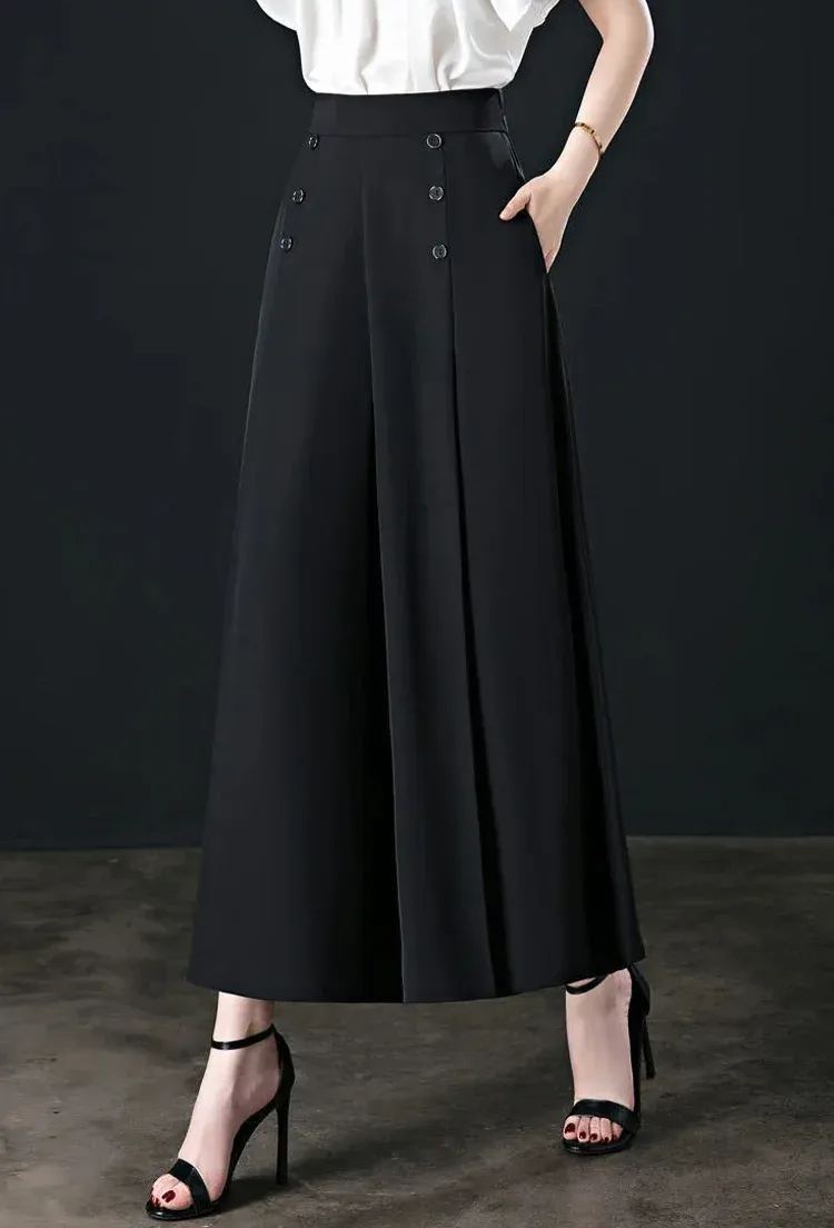 【Fashion Slim Fit】Hot Sale-Pleated Wide Leg Pants