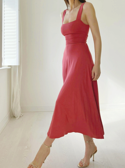 2023 Women's Thick Straps Reversible Midi Dress（Buy 2 Free Shipping）-Pink Laura
