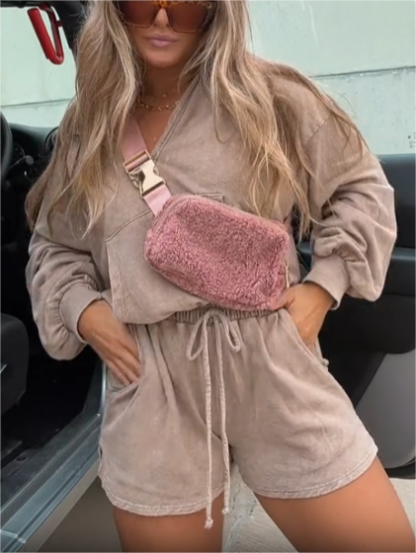 2024 Washed Hooded Romper (Buy 2 Free Shipping)-hivebabe.com