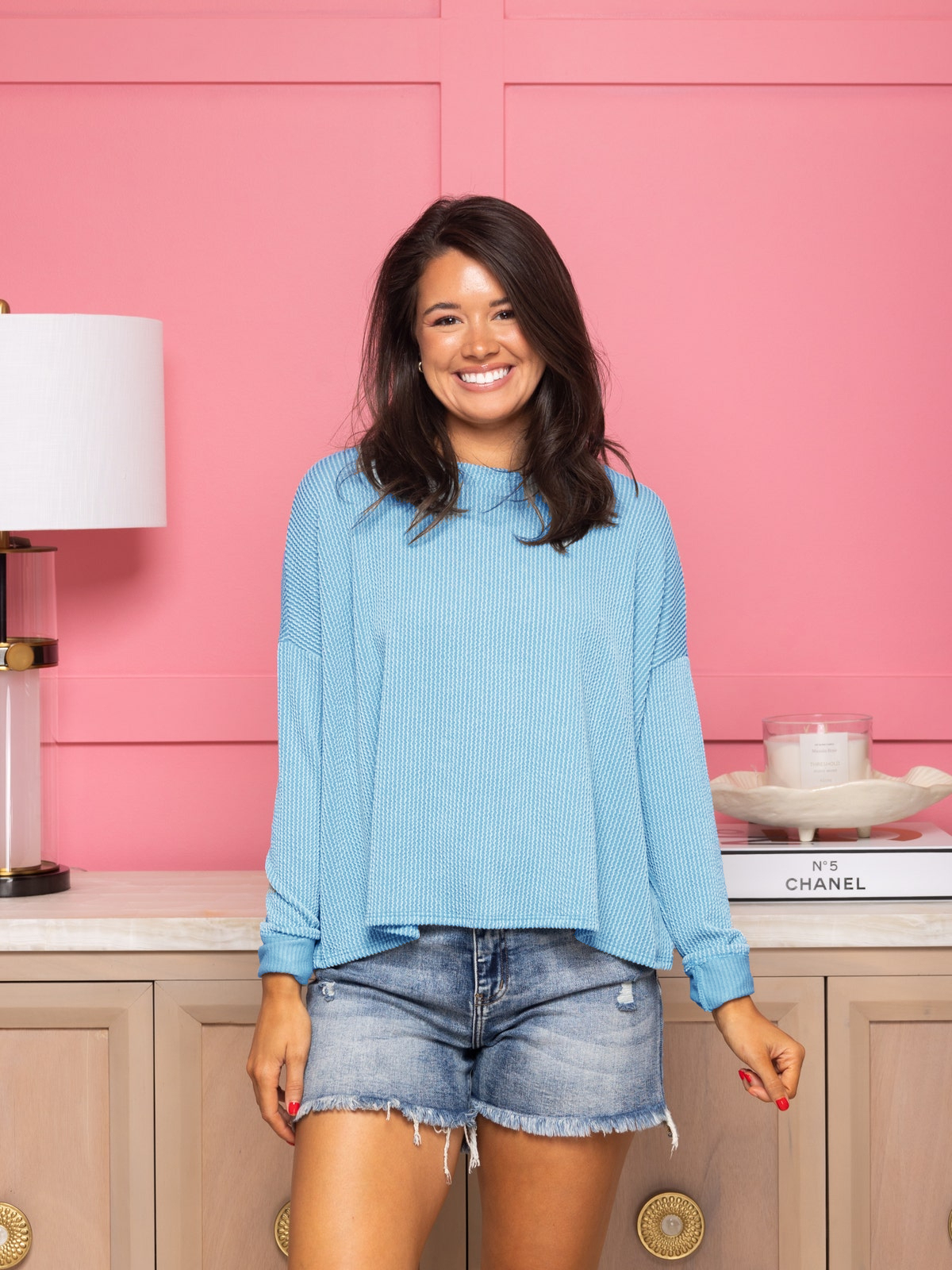 Women's Raised Rib Long Sleeve "Meet & Greet" Top(Buy 2 Free Shipping)