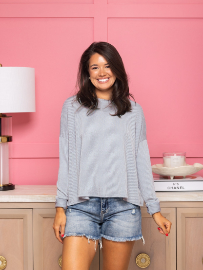 Women's Raised Rib Long Sleeve "Meet & Greet" Top(Buy 2 Free Shipping)