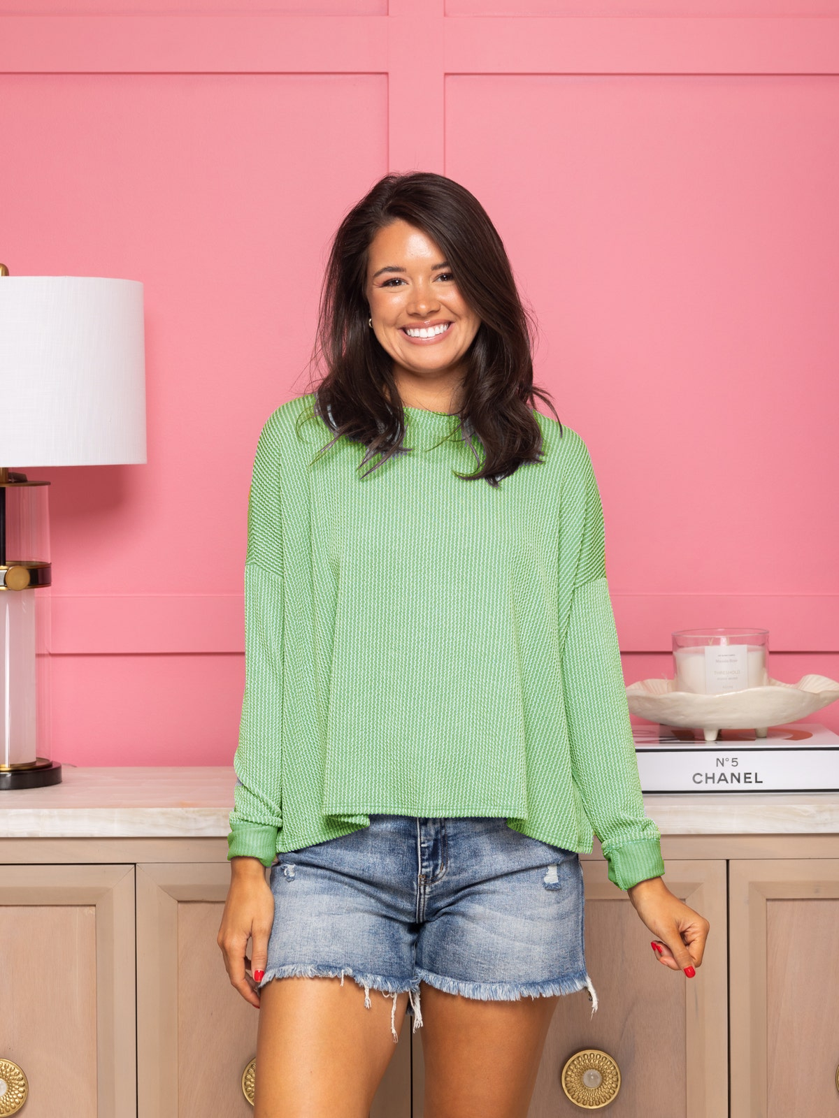 Women's Raised Rib Long Sleeve "Meet & Greet" Top(Buy 2 Free Shipping)