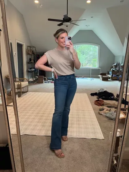 New Fitted Vintage Flared Jeans (Buy 2 Free Shipping)-Pink Laura