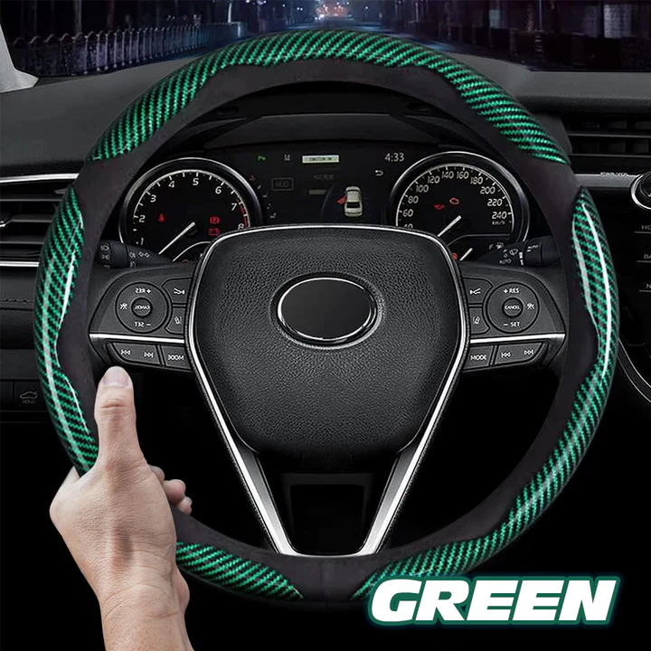 Husa volan auto Samez din fibră de carbon silicon anti-alunecare universală