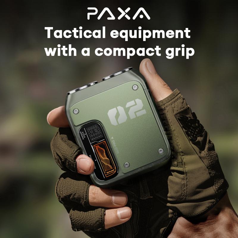 PAXA Mini Electric Shaver - Magnetic Dual Blades Curved Blade Mesh Waterproof Skin-Friendly Washable Rechargeable High-Speed Motor with Long-Lasting Battery Compact Portable Facial Matte Smooth Titanium