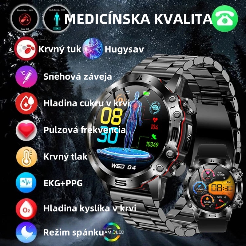 ⏱️INTELIGENTNÉ HODINKY S AI MEDICÍNSKOU DIAGNOSTIKOU - NOVÉ KRVNÉ LIPIDY, KYSELINA, HLADINA GLUKÓZY V KRVI 2025 - EKG+PPG FITNESS TRACKER