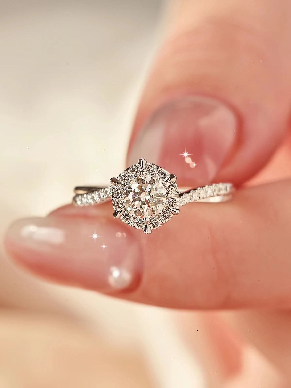 2024 nou inel cu diamant moissanite! Creat cu proporția de aur perfectă!