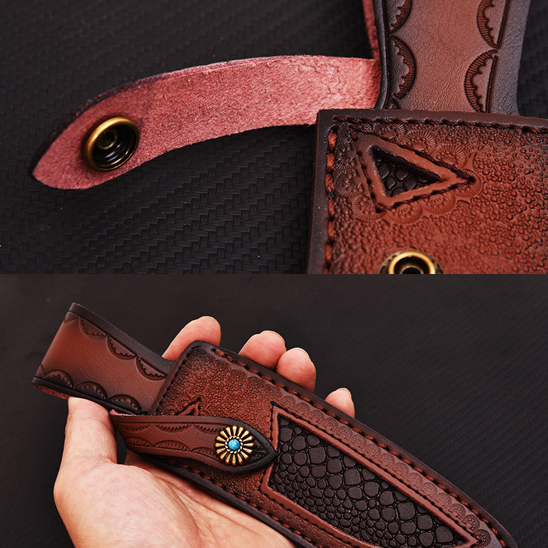 Faca padrão de aço damasco, faca fixa externa de alta dureza, faca afiada de sobrevivência na natureza