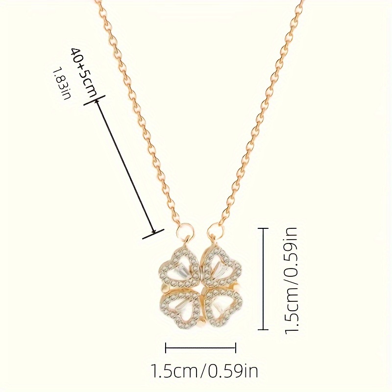💥Desconto por tempo limitado💎Colar de trevo de quatro folhas da sorte colar com pingente em forma de coração moderno e elegante