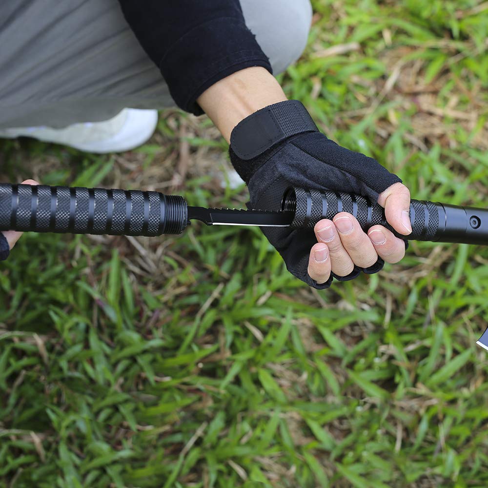 Machado de acampamento de sobrevivência LIANTRAL, machado tático dobrável com martelo, bainha de nylon para aventuras ao ar livre, preto