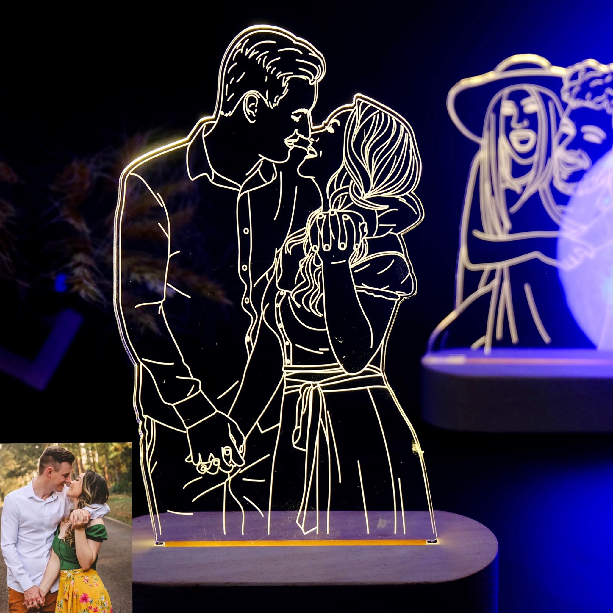 ✨ Personalização de Lâmpada de Foto 3D Gravada ✨ A combinação perfeita de arte e tecnologia! Guarde memórias únicas! 🎉