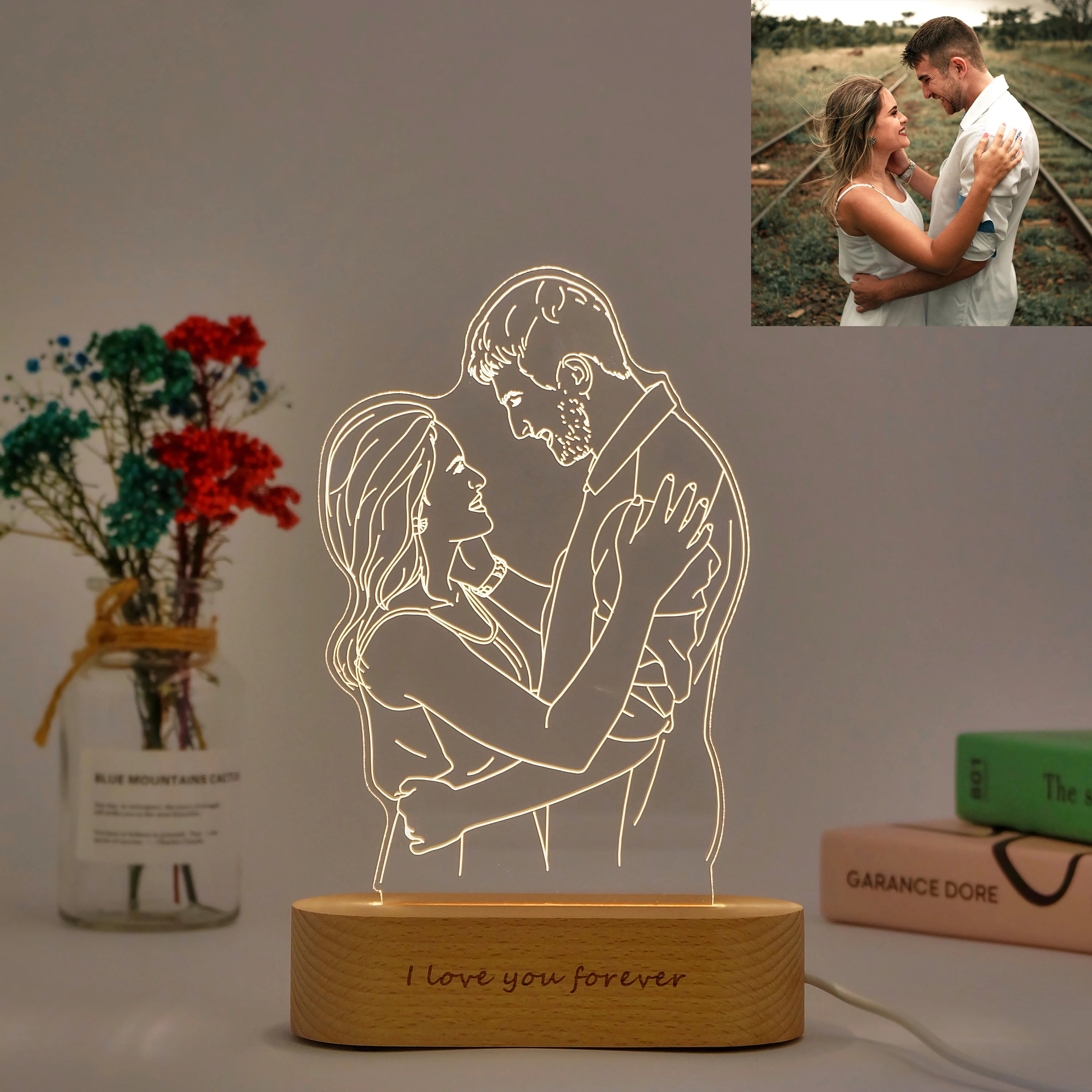 ✨ Personalização de Lâmpada de Foto 3D Gravada ✨ A combinação perfeita de arte e tecnologia! Guarde memórias únicas! 🎉