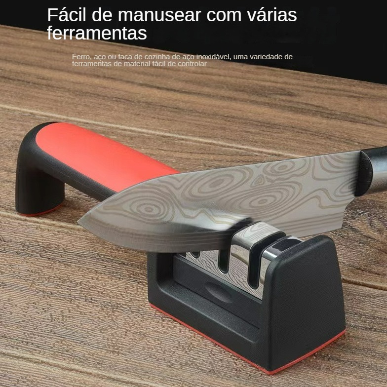 🔥Afiador de facas de aço de tungstênio de três estágios, apontador de faca de cozinha doméstico, aço inoxidável, multifuncional