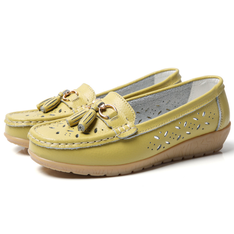 Hollow soft leather sole women's orthopedic sandals