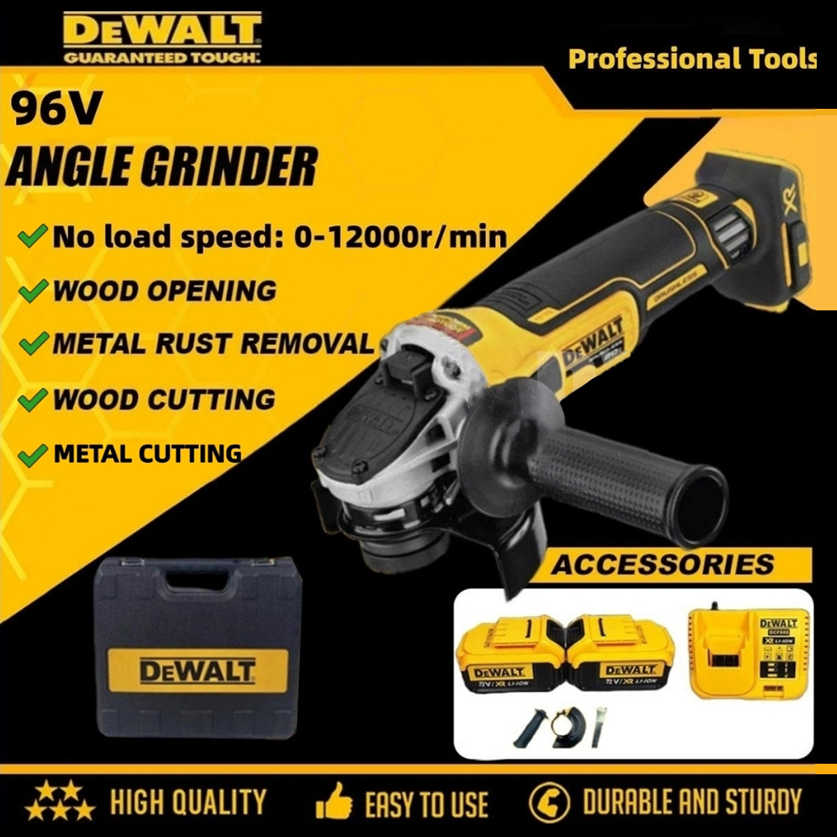 ✅Úhlová bruska DEWALT✅ lithium-iontová bezkartáčová frézovací ruční dobíjecí bruska DCG406✅ Objednejte nyní a získejte dárek + sadu nářadí ✅ 3letá záruka na produkt, na dobírku, doprava zdarma