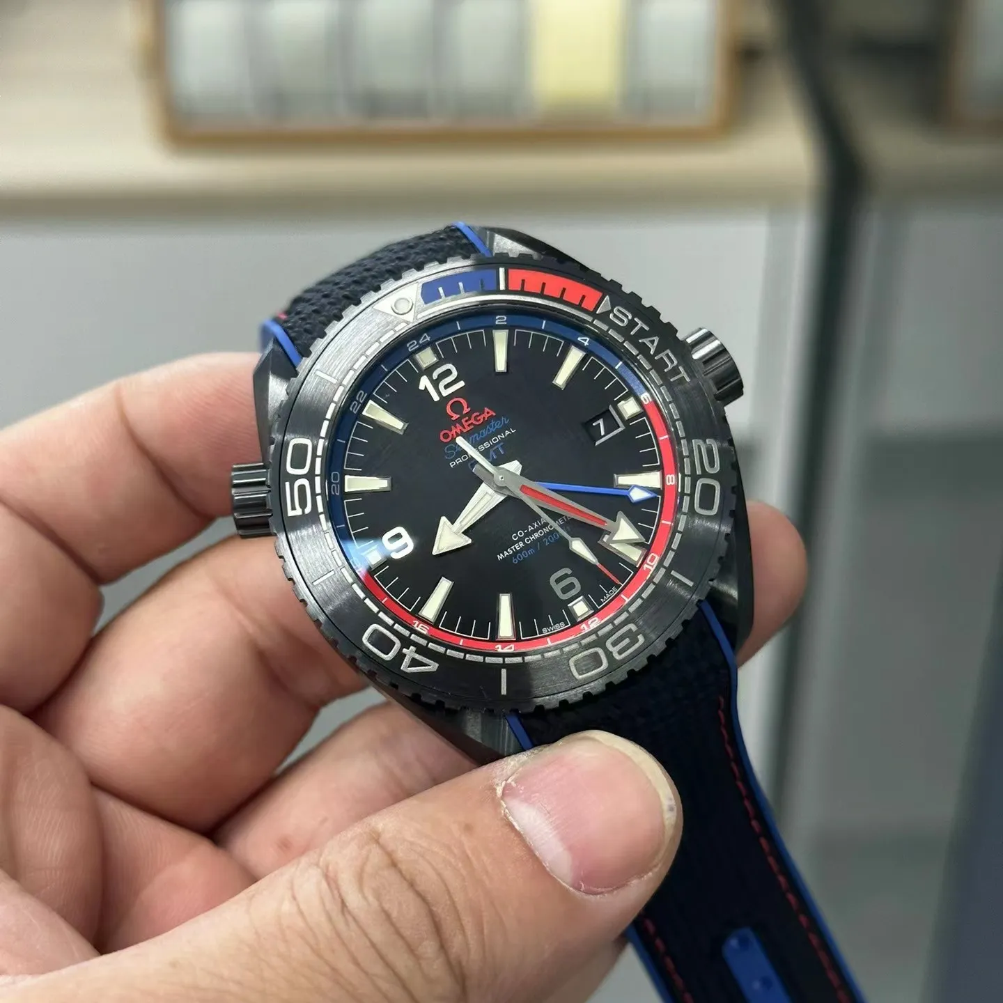 Omega Seamaster Planet Ocean Chronometer GMT ETNZ Deep Black 215.92.46.22.01.004