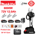 LED displej napájení (24 hodin výdrže baterie) 6000W bezkomutátorový motor lithiové nůžky na zahradu + baterie 72V 12,0Ah * 3 + nabíječka + čepel ze slitiny SK9 * 3 + skříňka na nářadí + mazivo + brýle, záruka 10 let