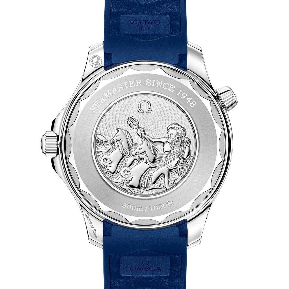 Hodinky s gumovým páskem Seamaster Diver 300m 42mm letní modrý ciferník