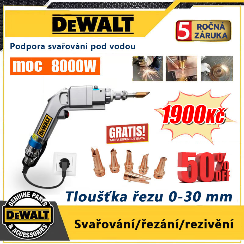 Laserový svářecí stroj (3 v 1) nejnovější model DEWALT 2025 svařování + řezání + odstraňování rzi 8000W