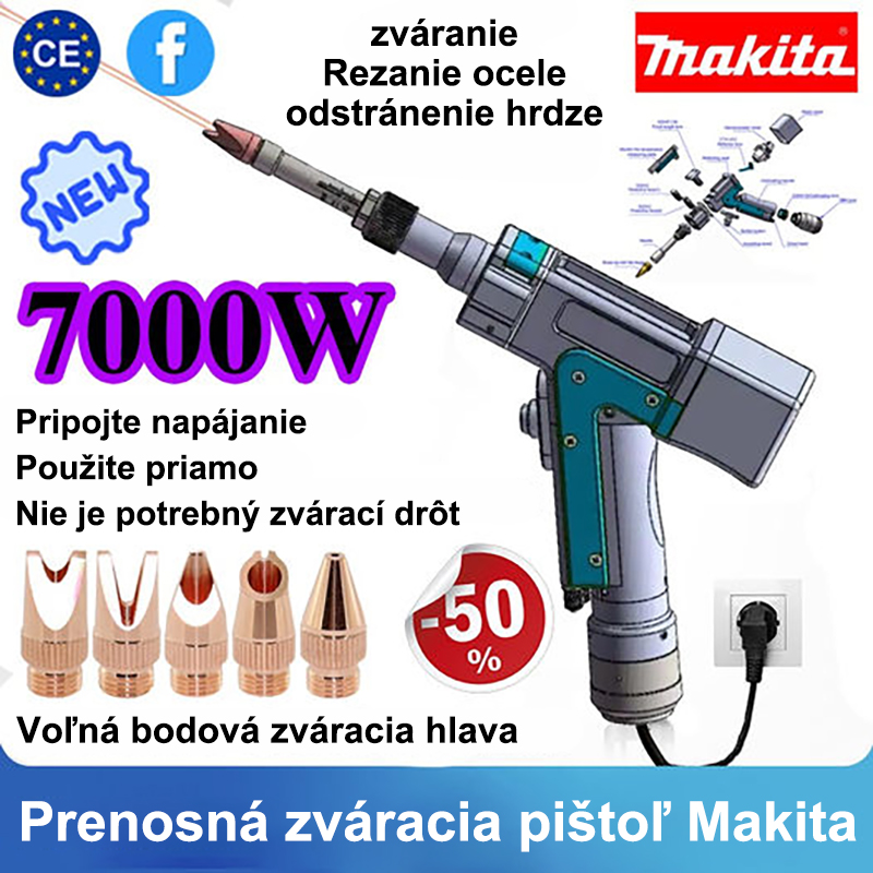 🎉【Špeciálna ponuka v predajni】Inovatívna prenosná laserová zváracia pištoľ Makita 15000W 4 v 1💪