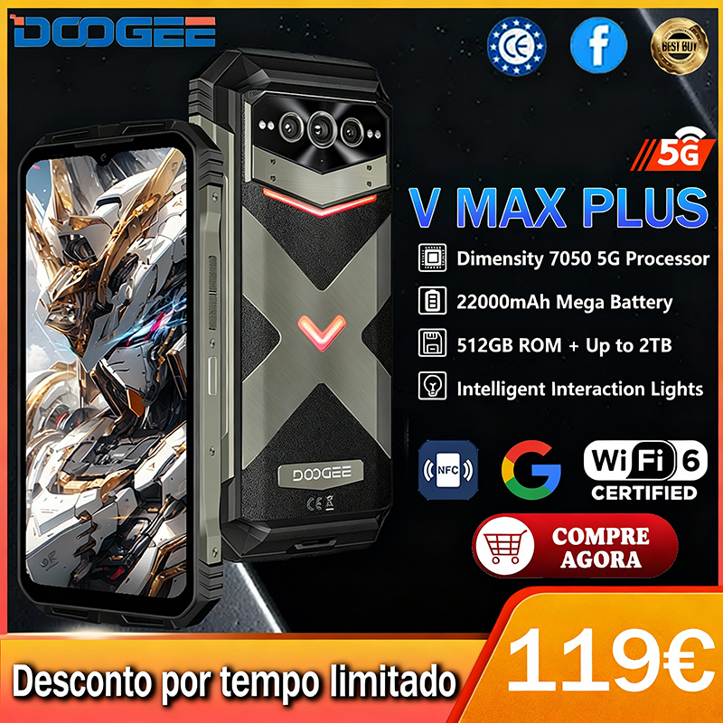 🔥Doogee V Max Plus - Smartphone 5G robusto, versão global✅