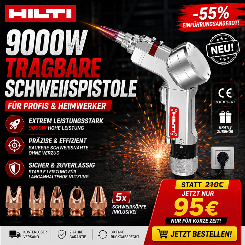 🛠️[Offizielles Sonderangebot] Hilti 9000W 4-in-1 Tragbarer Laserschweißbrenner