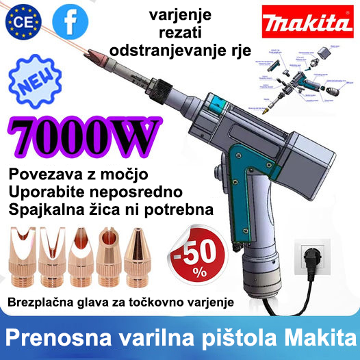 [Posebne ponudbe trgovin] Inovativna prenosna laserska varilna pištola Makita 15000 W 4 v 1