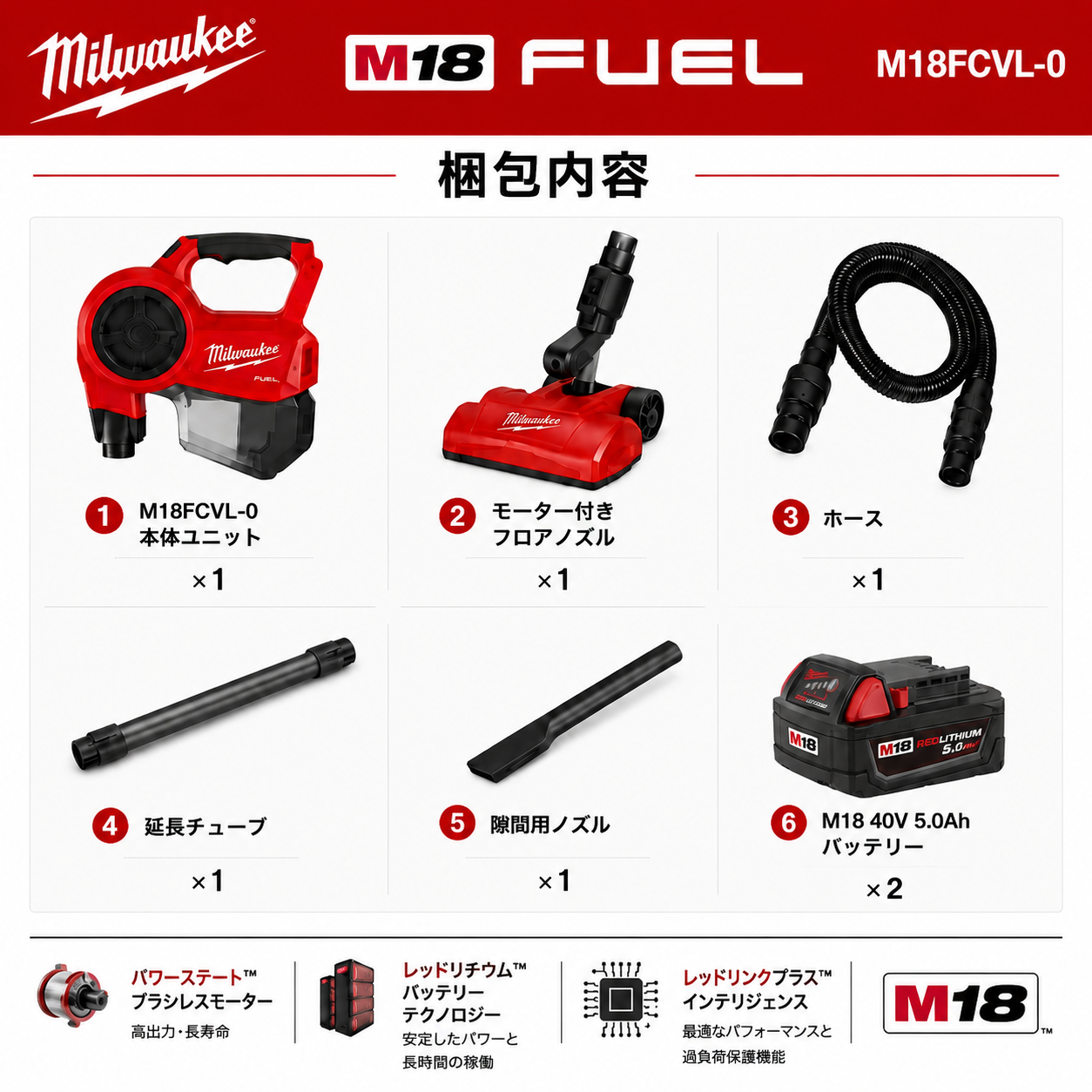 💥【公式正規品】ミルウォーキー M18FCVL-0 M18 FUEL 18V 大型バキューム