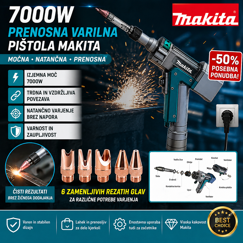 🔥[Posebne ponudbe trgovin] Inovativna prenosna laserska varilna pištola Makita 15000 W 4 v 1💪