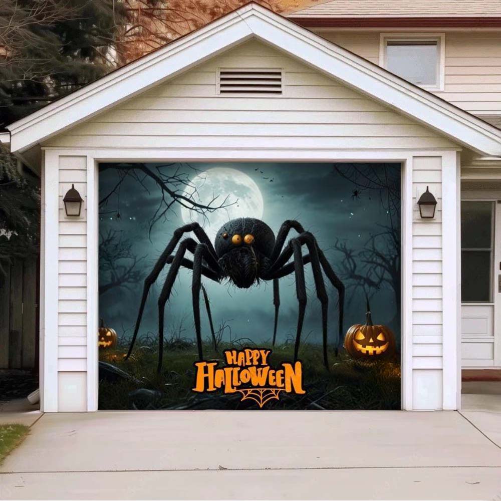Giant Spider Halloween Garage Door Covers D467