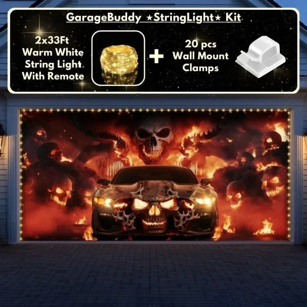 Hell Ride Halloween Garage Door Covers D457