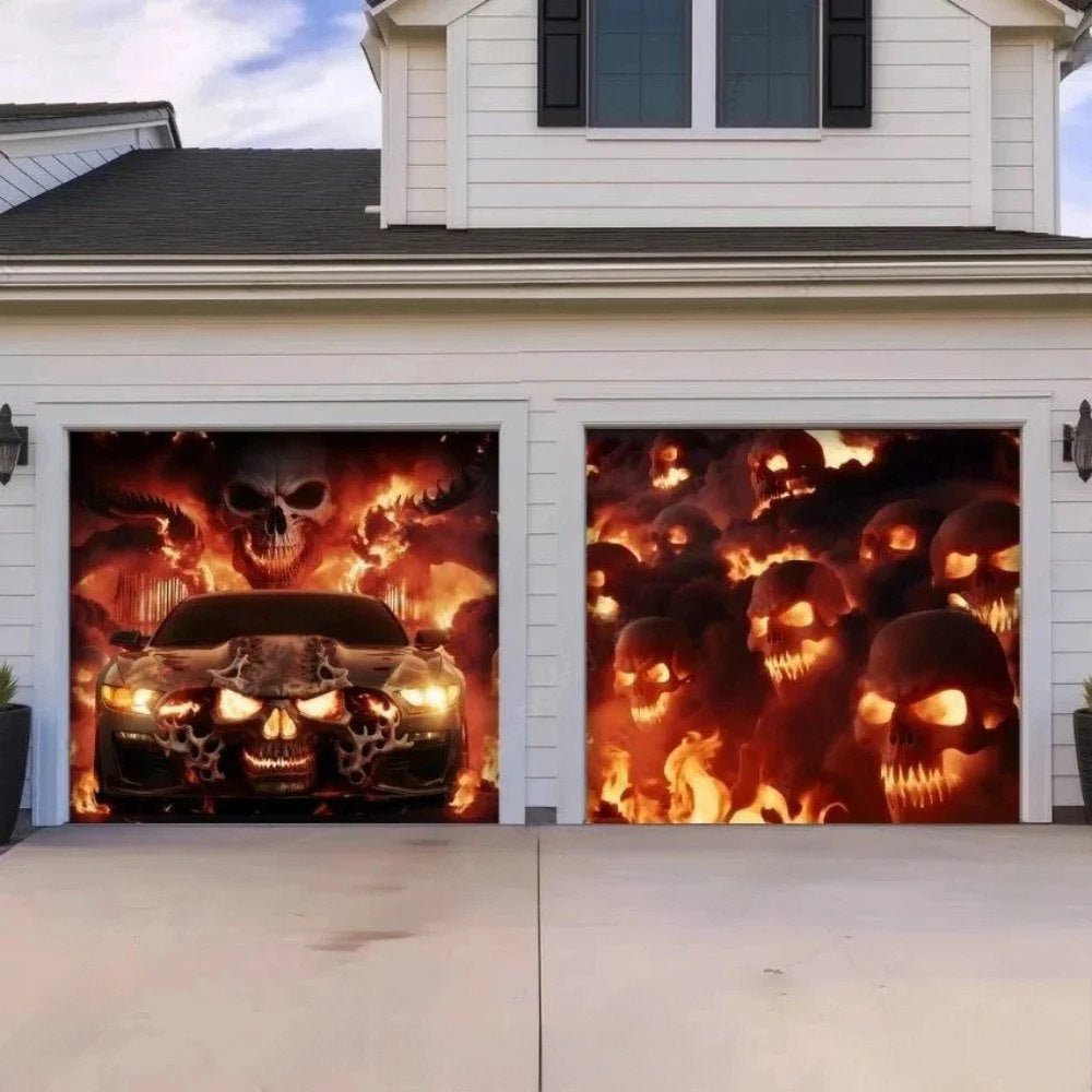 Hell Ride Halloween Garage Door Covers D457