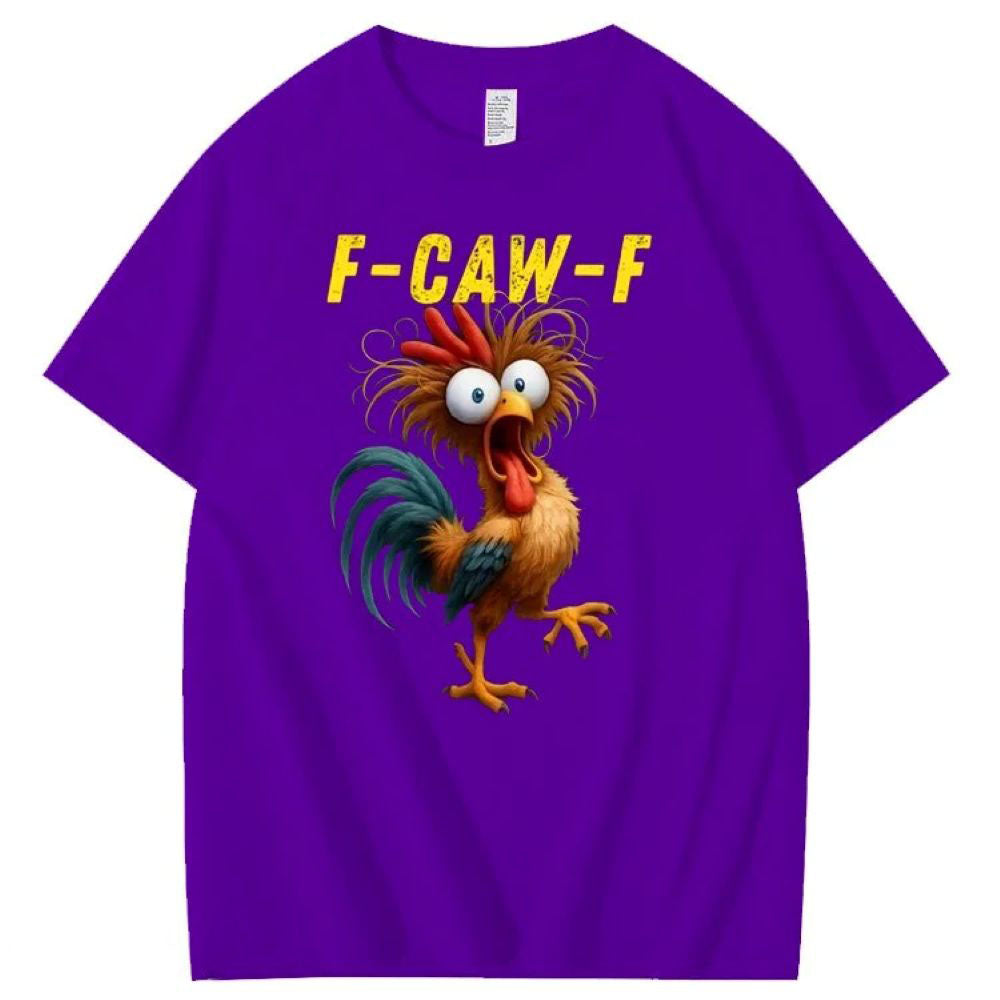 F-Caw-F Crazy Chicken Pattern T-Shirt