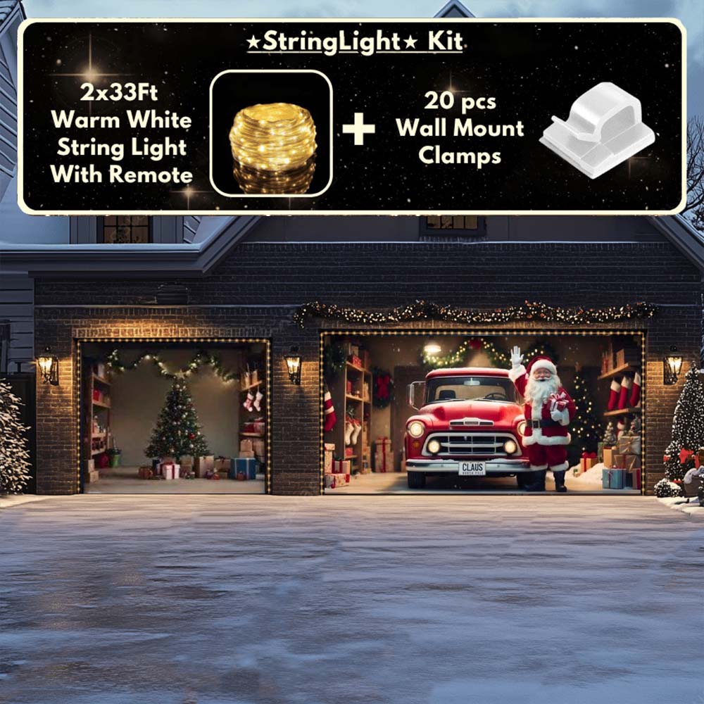 Santa's Garage - Christmas Garage Door Covers D534