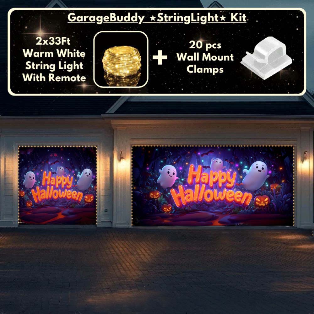 Ghost Party Halloween Garage Door Covers D465