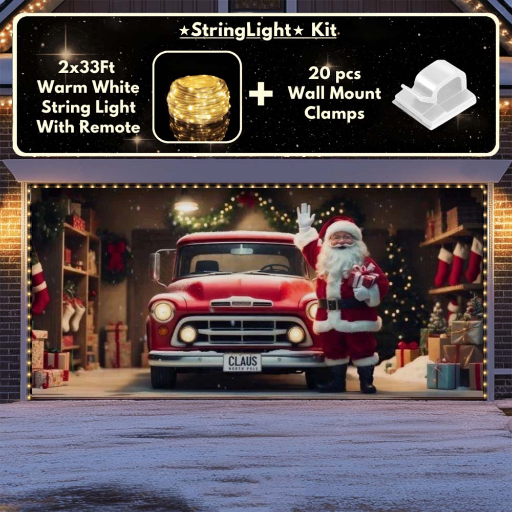 Santa's Garage - Christmas Garage Door Covers D534